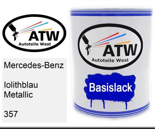 Mercedes-Benz, Iolithblau Metallic, 357: 1L Lackdose, von ATW Autoteile West.